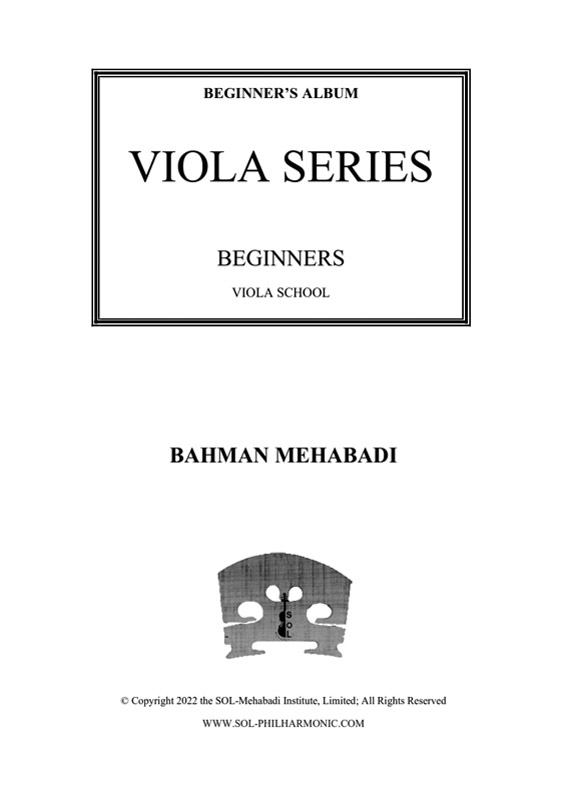 Viola Beginners Book by Bahman Mehabadi